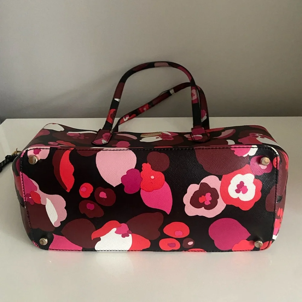 New Kate Spade Laurel Way Floral Satchel Bag Leather WKRU4099
